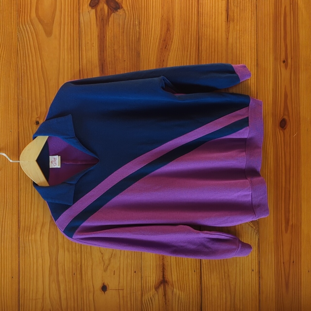 Vintage 80's Colorblock V-Neck Sweater Size M